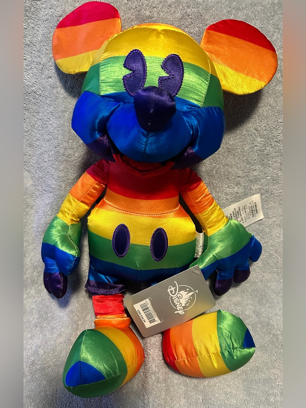 RAINBOW/PRIDE 16”H MICKEY MOUSE PLUSH/DISNEY STORE LIMITED EDITION/NWT!